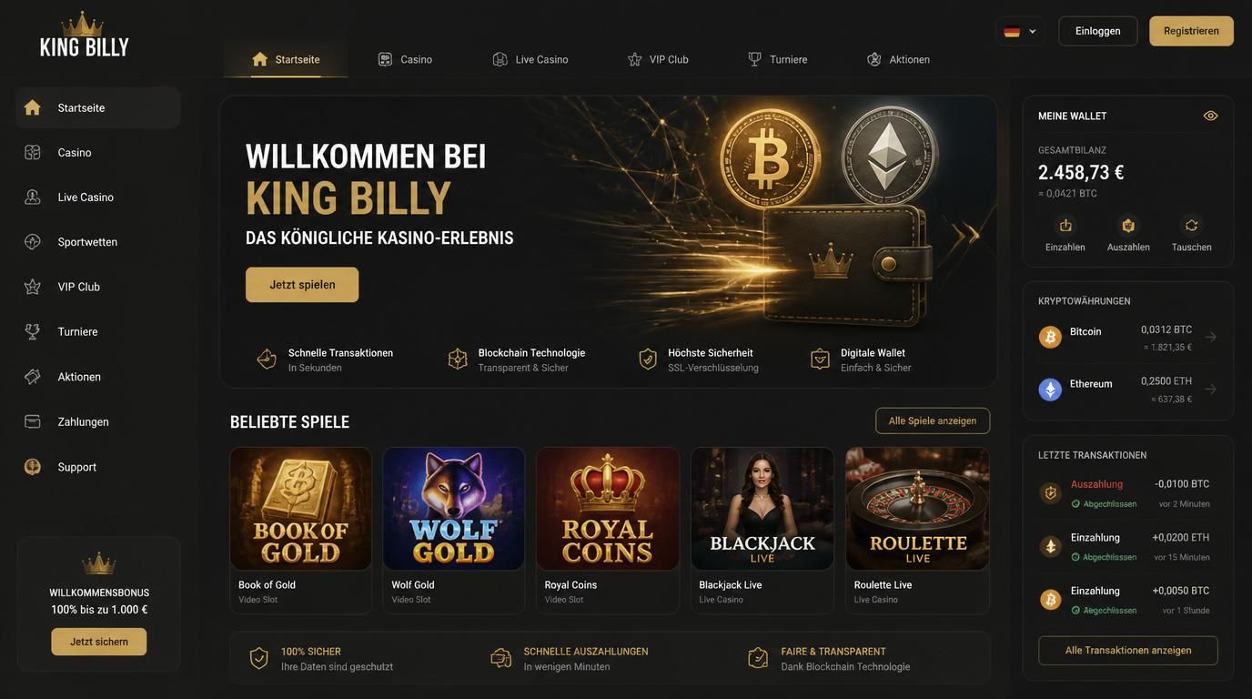 Digitales Wallet mit Krypto-Icons und Schnelligkeit.